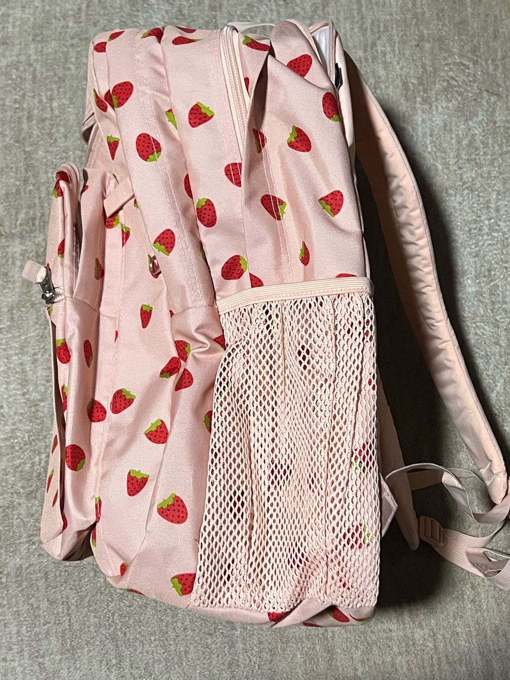 Jansport Big Student Laptop Backpack Strawberry Shower 17" pink - Picture 6 of 10